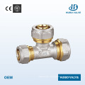 Tee Channel Redcued Brass Valve Fitting Multi Sized